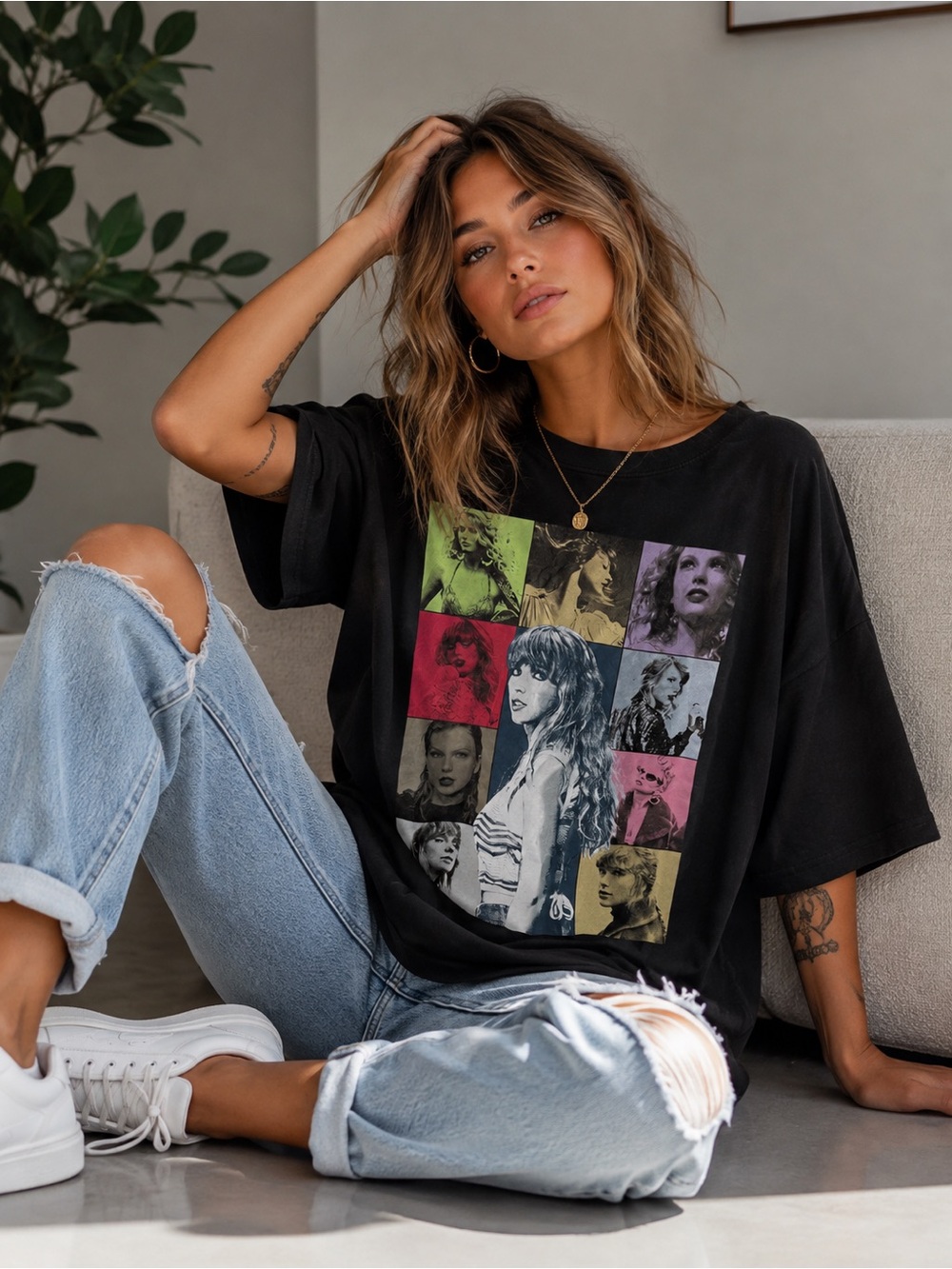 Taylor Swift Eras Tour Official Merch Graphic Oversized Band T-Shirt Pop Music